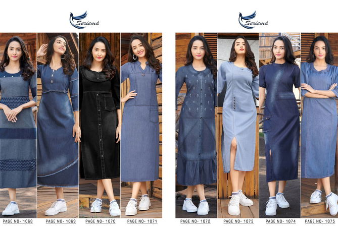 Seriema Kumb Classy New Fancy Wear Cotton Denim Kurti Collection